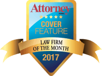 Attorney Journal 2017 Law Firm of the Month badge